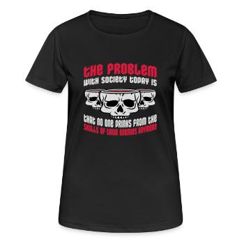 boissons de crânes ennemis - T-shirt respirant Femme - noir - Devant - AI Model Female 172 light (172cm)