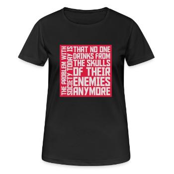 boissons de crânes ennemis - T-shirt respirant Femme - noir - Devant - AI Model Female 172 light (172cm)