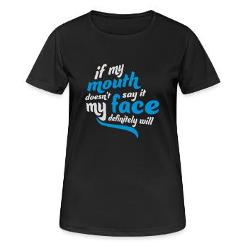 Mon visage le fera certainement - T-shirt respirant Femme - noir - Devant - AI Model Female 172 light (172cm)