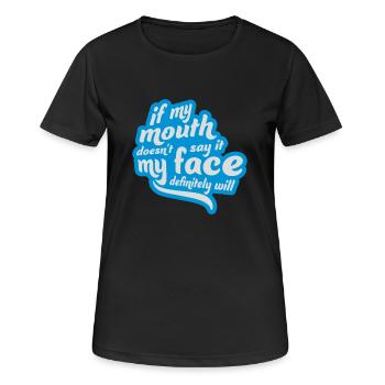 Mon visage le fera certainement - T-shirt respirant Femme - noir - Devant - AI Model Female 172 light (172cm)