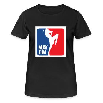 Muay Thai Fighter, Flying-Knee-Strike Design - Women's Breathable T-Shirt - black - Front - AI Model Female 172 light (172cm)
