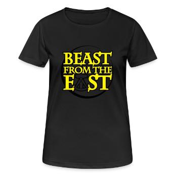 bête de l’est de la RDA née - T-shirt respirant Femme - noir - Devant - AI Model Female 172 light (172cm)