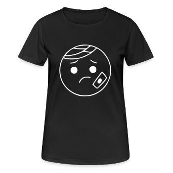 Emoji sketch blesse blanc - T-shirt respirant Femme - noir - Devant - AI Model Female 172 light (172cm)