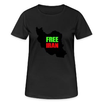 Iran libre - T-shirt respirant Femme - noir - Devant - AI Model Female 172 light (172cm)