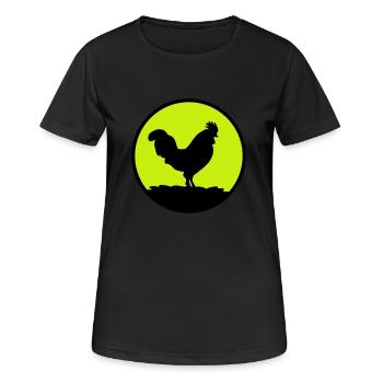 hahn - Frauen T-Shirt atmungsaktiv - Schwarz - Vorne - AI Model Female 172 light (172cm)