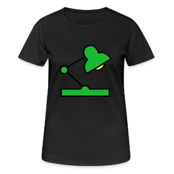 Schreibtischlampe - Frauen T-Shirt atmungsaktiv - Schwarz - Vorne - AI Model Female 172 light (172cm)