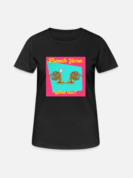 French Horn. What else? Unicorn in the halfpipe. - Women's Breathable T-Shirt - black