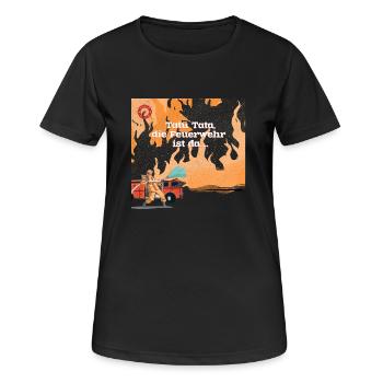 Tatü tata, the fire brigade is here... - Women's Breathable T-Shirt - black - Front - AI Model Female 172 light (172cm)