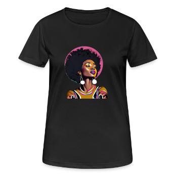 Schwarze Frau - Frauen T-Shirt atmungsaktiv - Schwarz - Vorne - AI Model Female 172 light (172cm)