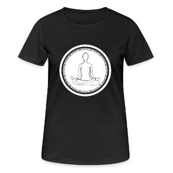 Yoga Pose - Frauen T-Shirt atmungsaktiv - Schwarz - Vorne - AI Model Female 172 light (172cm)