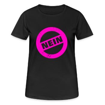 NEIN - Frauen T-Shirt atmungsaktiv - Schwarz - Vorne - AI Model Female 172 light (172cm)