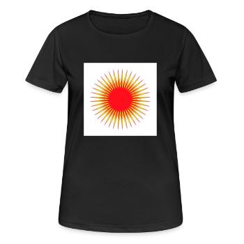 Rot und Gelb Sale Blast - Frauen T-Shirt atmungsaktiv - Schwarz - Vorne - AI Model Female 172 light (172cm)