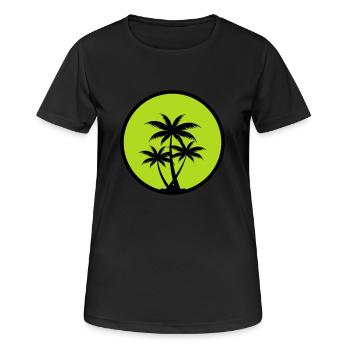 Palmiers - T-shirt respirant Femme - noir - Devant - AI Model Female 172 light (172cm)