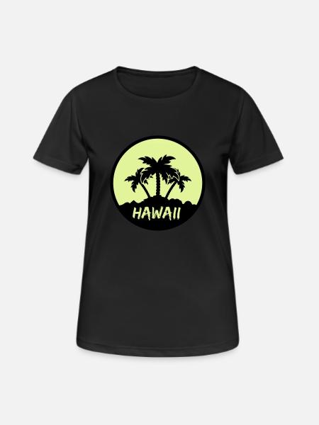 Hawaiian Palms - Women's Breathable T-Shirt - black