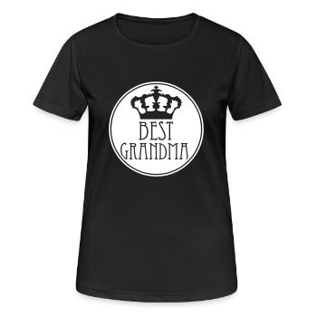 Meilleure grand-mère Couronne Reine Chic Logo Cercle Rond - T-shirt respirant Femme - noir - Devant - AI Model Female 172 light (172cm)