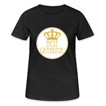 Meilleure grand-mère Couronne Reine Chic Logo Cercle Rond - T-shirt respirant Femme - noir - Devant - AI Model Female 172 light (172cm)