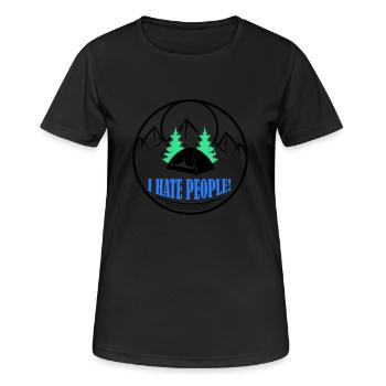 i hate people - Frauen T-Shirt atmungsaktiv - Schwarz - Vorne - AI Model Female 172 light (172cm)