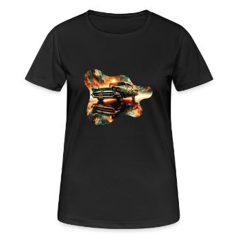 Amazing retro car – take a trip back in time! - Women's Breathable T-Shirt - black - Front - AI Model Female 172 light (172cm)