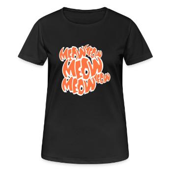 Beaucoup de Miaou Chat Miaou Miaou Lettres Texte Citation - T-shirt respirant Femme - noir - Devant - AI Model Female 172 light (172cm)