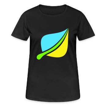 Feuille symbole écologique feuilles arbre feuille vert - T-shirt respirant Femme - noir - Devant - AI Model Female 172 light (172cm)