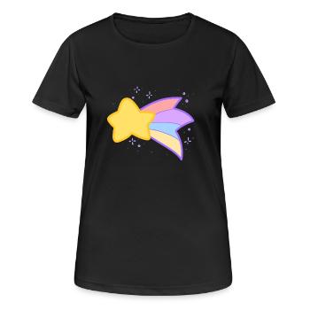 Shooting Star - Frauen T-Shirt atmungsaktiv - Schwarz - Vorne - AI Model Female 172 light (172cm)