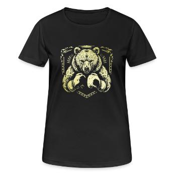 Grizzly Bär Boxer - Frauen T-Shirt atmungsaktiv - Schwarz - Vorne - AI Model Female 172 light (172cm)