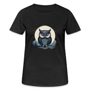 Owl - Women's Breathable T-Shirt - black - Front - AI Model Female 172 light (172cm)