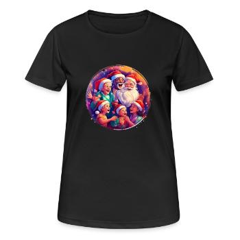 Une famille de Noël terriblement folle - T-shirt respirant Femme - noir - Devant - AI Model Female 172 light (172cm)