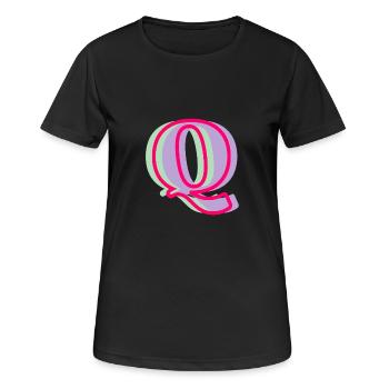 Multi-coloured letter q - Women's Breathable T-Shirt - black - Front - AI Model Female 172 light (172cm)