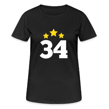 34 Jahre Stern - Geschenk zum 34-jährigen Jubiläum - Frauen T-Shirt atmungsaktiv - Schwarz - Vorne - AI Model Female 172 light (172cm)