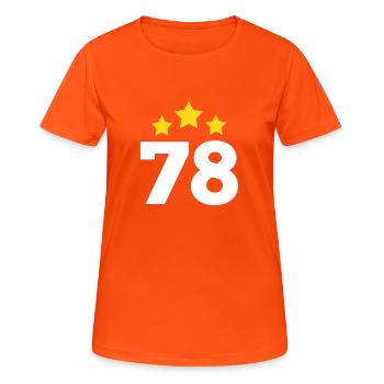 78 ans étoile - cadeau 78e anniversaire - T-shirt respirant Femme - orange néon - Devant - AI Model Female 172 dark (172cm)