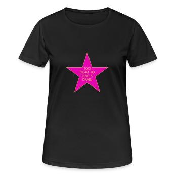 Trop Glam Pour S’En Soucier - Lustiger Glamour Spruch - T-shirt respirant Femme - noir - Devant - AI Model Female 172 light (172cm)