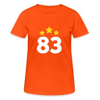 83 Years Star - 83rd Anniversary Gift - Women's Breathable T-Shirt - neon orange - Front - AI Model Female 172 dark (172cm)