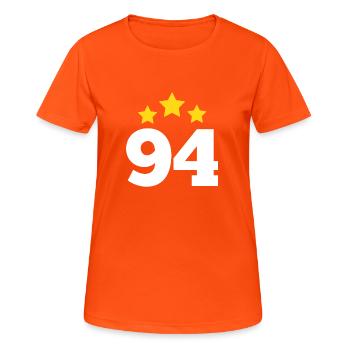 94 Years Star - 94th Anniversary Gift - Women's Breathable T-Shirt - neon orange - Front - AI Model Female 172 dark (172cm)