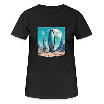 Space 1154353450 - Frauen T-Shirt atmungsaktiv - Schwarz - Vorne - AI Model Female 172 light (172cm)