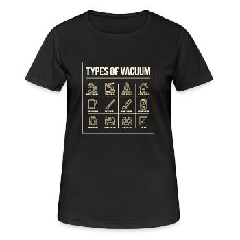 Arten von Staubsaugern - Staubsauger 2025 - Frauen T-Shirt atmungsaktiv - Schwarz - Vorne - AI Model Female 172 light (172cm)