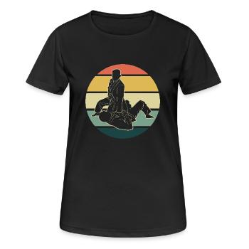 Jiu Jitsu Selbstverteidigung - Frauen T-Shirt atmungsaktiv - Schwarz - Vorne - AI Model Female 172 light (172cm)