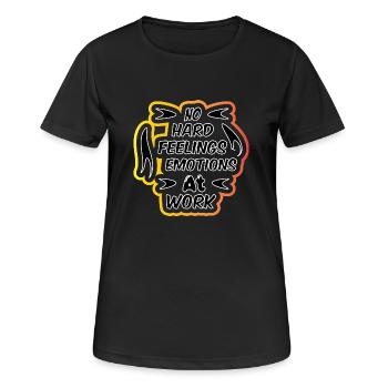 T-shirt no hard feelings emotions at work 2025 - T-shirt respirant Femme - noir - Devant - AI Model Female 172 light (172cm)