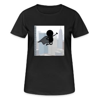 Super bonhomme allumette dans la ville - T-shirt respirant Femme - noir - Devant - AI Model Female 172 light (172cm)