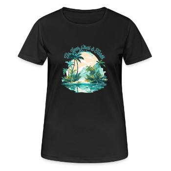 Un jour j irai à Tahiti - T-shirt respirant Femme - noir - Devant - AI Model Female 172 light (172cm)