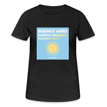 Buenos Aires, Argentina - Women's Breathable T-Shirt - black - Front - AI Model Female 172 light (172cm)