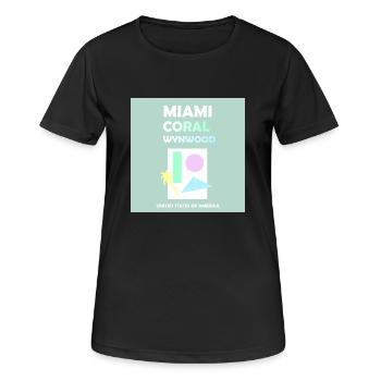 Miami, États-Unis, États-Unis - T-shirt respirant Femme - noir - Devant - AI Model Female 172 light (172cm)
