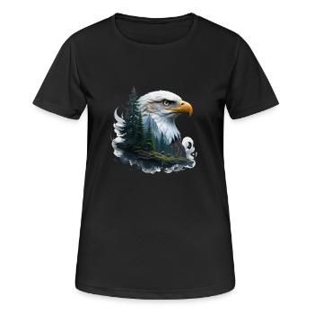 Nature eagle - Women's Breathable T-Shirt - black - Front - AI Model Female 172 light (172cm)