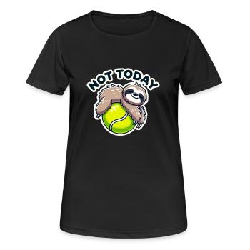 Tennisball mit Faultier - Frauen T-Shirt atmungsaktiv - Schwarz - Vorne - AI Model Female 172 light (172cm)