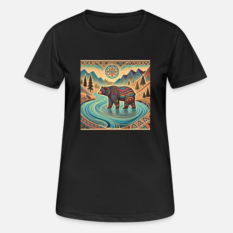 Bear Power Animal - Women's Breathable T-Shirt - black