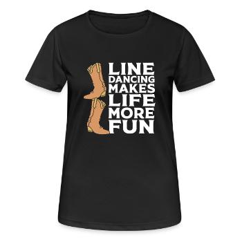 Danse en ligne - T-shirt respirant Femme - noir - Devant - AI Model Female 172 light (172cm)