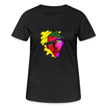 Maske - Frauen T-Shirt atmungsaktiv - Schwarz - Vorne - AI Model Female 172 light (172cm)