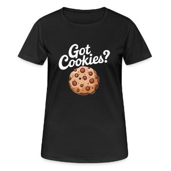 Cookies Cookie Keks Kekse Schokolade - Frauen T-Shirt atmungsaktiv - Schwarz - Vorne - AI Model Female 172 light (172cm)