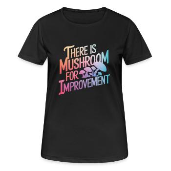 Pilz Pilze Funghi Champignon - Frauen T-Shirt atmungsaktiv - Schwarz - Vorne - AI Model Female 172 light (172cm)