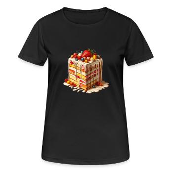 Leckere Torte - Frauen T-Shirt atmungsaktiv - Schwarz - Vorne - AI Model Female 172 light (172cm)